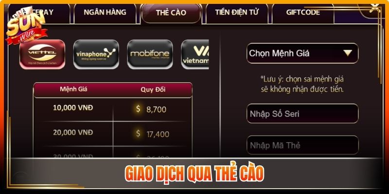 Giao dịch qua thẻ cào